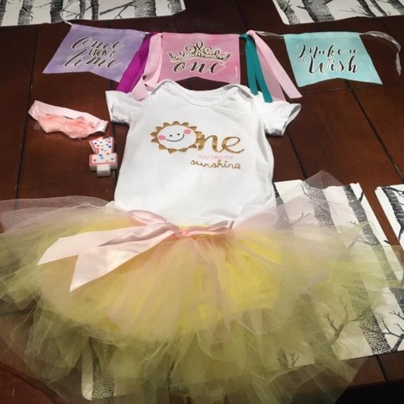 You are My Sunshine Birthday Dress One Year Old - Picture 2 of 3